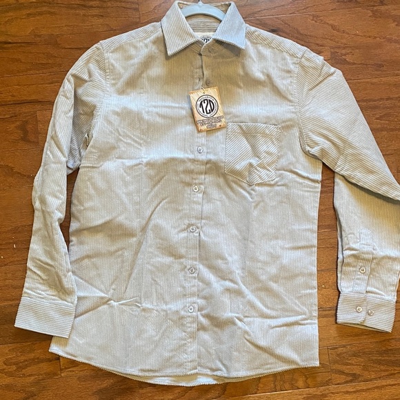 Granola outdoors hippie retro 100% cottonPolo Tan Striped button up Shirt Jacket - Picture 2 of 7